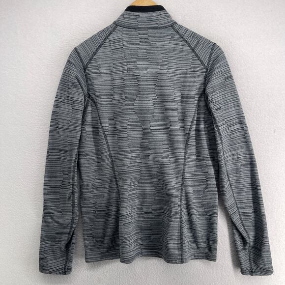 THE NORTH FACE Sweatshirt Womens M Fleece Striped 1/4 Zip Base Layer Gray - Picture 3 of 12